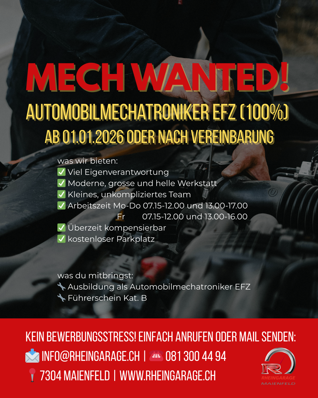 Stelleninserat Mechaniker